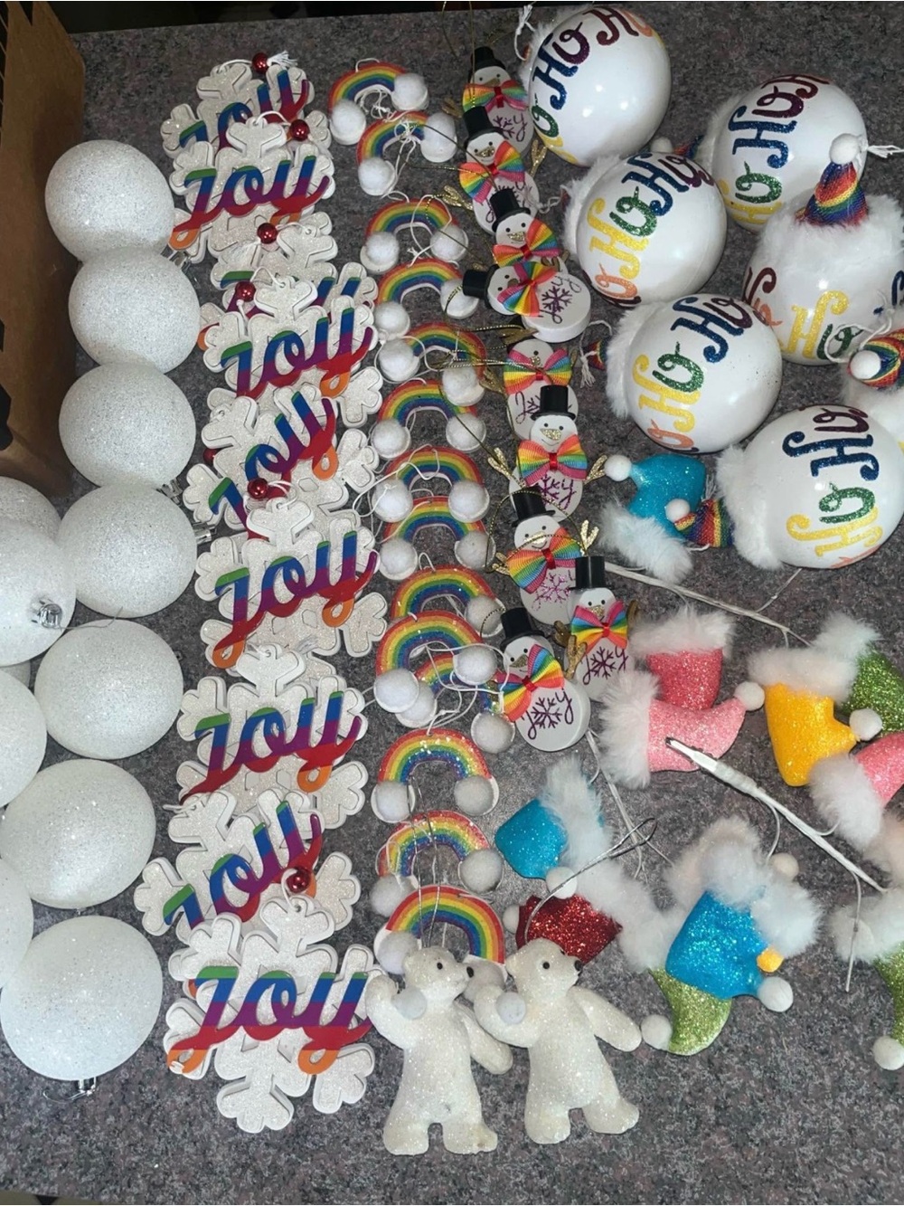 Set Of Rainbow LGBTQ Christmas Ornaments bulbs set of 48 Gay Lesbian